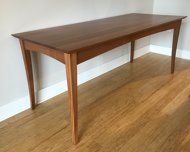 Lystra dining table, shown in sepele