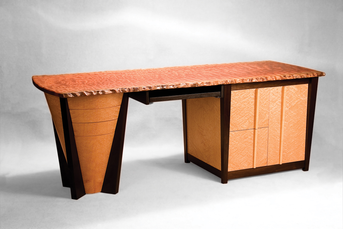 Custom office desk with drawers